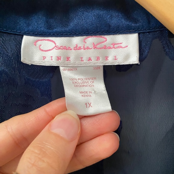 Oscar De La Renta Pink Label Lace Floral Sleeveless Blouse Shirt Top Size 1X - Picture 6 of 7